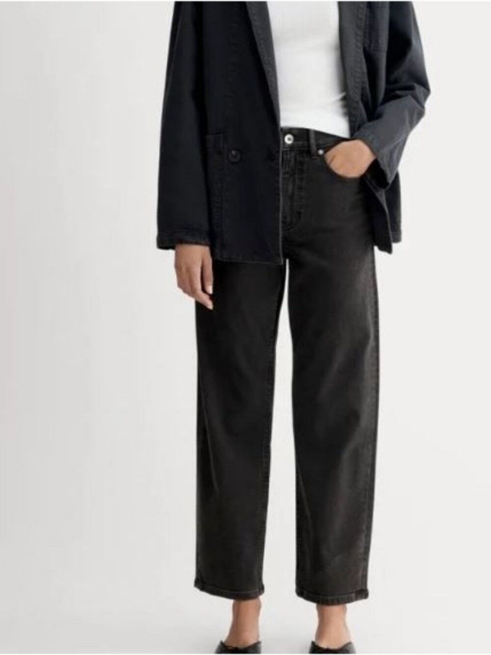 Everlane The Way High Straight Jean Black Rinse Size 26R NWT